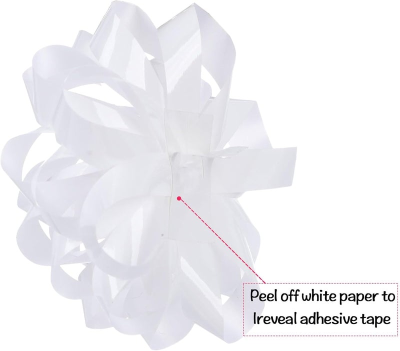 FORBINBO 25 Pcs Gift Bows Assortment - 3 Size Gift Bowsand 1 Crimped Curling Ribbons, Perfect for Christmas, Holiday，Birthdays, Weddings, Baby/Bridal Showers, Party (White) - Image 4